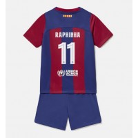 Barcelona Raphinha Belloli #11 Hjemme Trøje Børn 2023-24 Kortærmet (+ Korte bukser)
